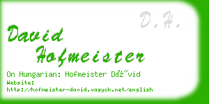 david hofmeister business card